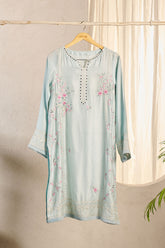 DA-1555 SKY BLUE EMBROIDERED KURTA