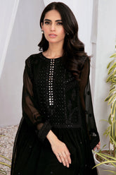 DA-1516 BLACK EMBROIDERED KURTA