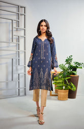 DA-1524 BLUE EMBROIDERED KURTA