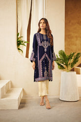 DA-1531 BLUE EMBROIDERED KURTA
