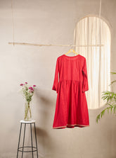 DA-1538 MAROON EMBROIDERED KURTA