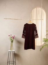 DA-1550 MAROON EMBROIDERED KURTA