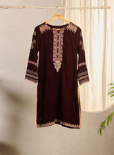 DA-1550 MAROON EMBROIDERED KURTA