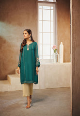 DA-1560 GREEN EMBROIDERED KURTA
