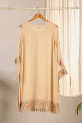 DA-1569 BEIGE EMBROIDERED KURTA