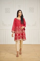 DA-1600 Maroon Embroidered Kurta