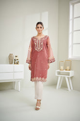 DA-1606 PURPLE EMBROIDERED KURTA