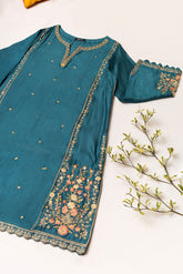 DA-1610 GREEN EMBROIDERED KURTA