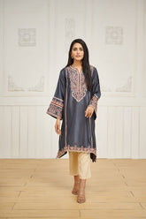 DA-1612 GREY EMBROIDERED KURTA