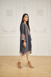 DA-1612 GREY EMBROIDERED KURTA