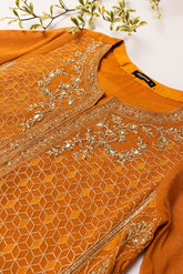 DA-1638 RUST EMBROIDERED KURTA