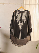 DA-2017 BLACK EMBROIDERED KURTA WITH TROUSER