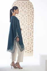 DA-2084 GREEN EMBROIDERED KURTA
