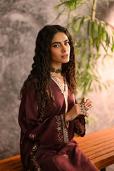 DC-2108 MAROON KARANDI 2PCS EMBROIDERED KURTA WITH TROUSER