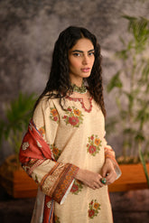 DC-2111 BEIGE KHADDAR 2PCS EMBROIDERED KURTA WITH DUPATTA