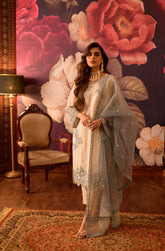 DU-3102 -WHITE-ORGANZA STRIPE-4PCS