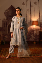 DU-3103-GREY-COTTON ORGANZA-4PCS