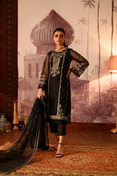 DU-3104-BLACK- ORGANZA CHECK -4PCS