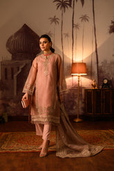 DU-3108-TEA PINK-ORGANZA CHECK -4PCS