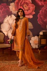 DU-3109-MUSTARD-KHADDI NET - 4PCS