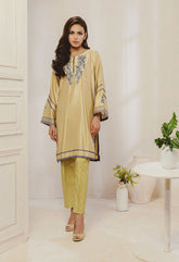 DA-1271 BEIGE EMBROIDERED KURTA
