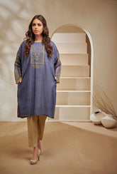 DA-1281 BLUE EMBROIDERED KURTA