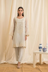 DA-1285 GREEN EMBROIDERED KURTA