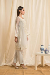 DA-1285 GREEN EMBROIDERED KURTA