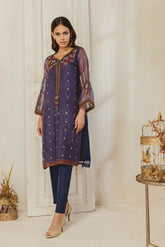 DA-1304 Blue EMBROIDERED KURTA