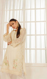 DA-1330 BEIGE EMBROIDERED KURTA