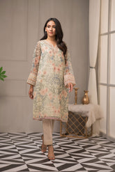 DA-1412 Beige EMBROIDERED KURTA