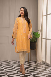 DA-1391 YELLOW EMBROIDERED KURTA