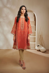 DA-1447 ORANGE EMBROIDERED KURTA