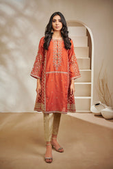 DA-1447 ORANGE EMBROIDERED KURTA