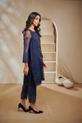 DA-1448 N-BLUE EMBROIDERED KURTA
