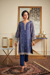DA-1465 Blue EMBROIDERED KURTA