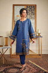 DA-1477 Blue EMBROIDERED KURTA
