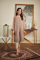 DA-1485 Brown EMBROIDERED KURTA