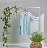 DA-1487 Sky-Blue EMBROIDERED KURTA