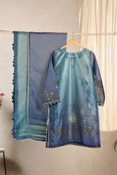 DA-2016 BLUE EMBROIDERED KURTA WITH DUPATTA
