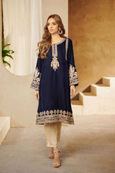 DA-1543 BLUE EMBROIDERED KURTA