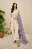 DU-3149 - OFF-WHITE -  EMBROIDERED LAWN - 3PCS