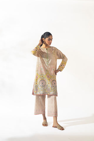 SS24DC-2347 LIGHT PINK LAWN 2PCS PRINTED KURTA WITH TROUSER