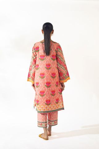 SS24DC-2350 PINK LAWN 2PCS PRINTED KURTA WITH TROUSER