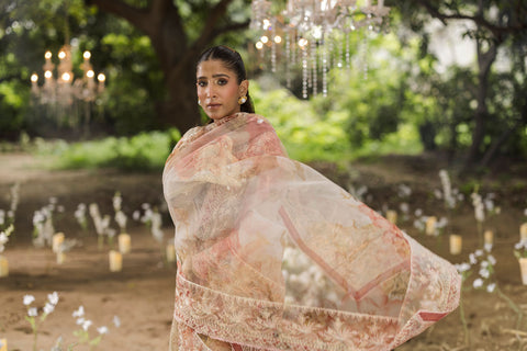 Floral Jardin Festive lawn suit.