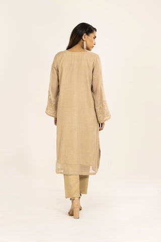 DA-1788 BEIGE EMBROIDERED KURTA