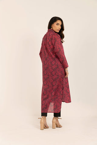 SS24DC-0610 DARK PINK PRINTED KURTA