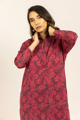 SS24DC-0610 DARK PINK PRINTED KURTA