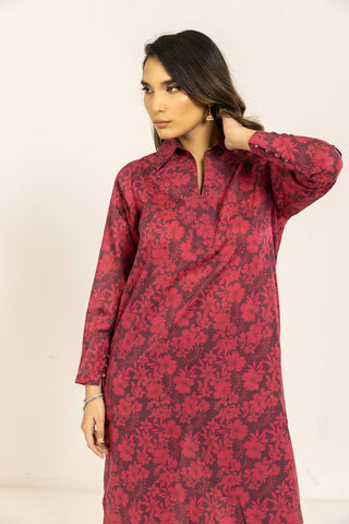 SS24DC-0610 DARK PINK PRINTED KURTA