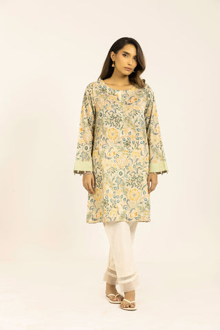 SS24DC-0608 LEMON YELLOW PRINTED KURTA